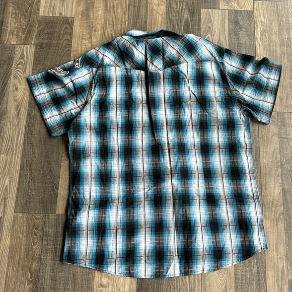 Harley Davidson men’s short sleeve snap front shirt Size extra large slim fit - Picture 8 of 9